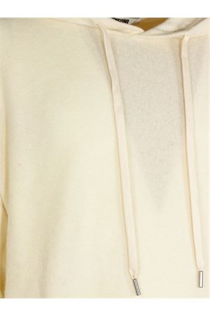 Cream white virgin wool sweatshirt with hood MAURO GRIFONI | GV110015127045
